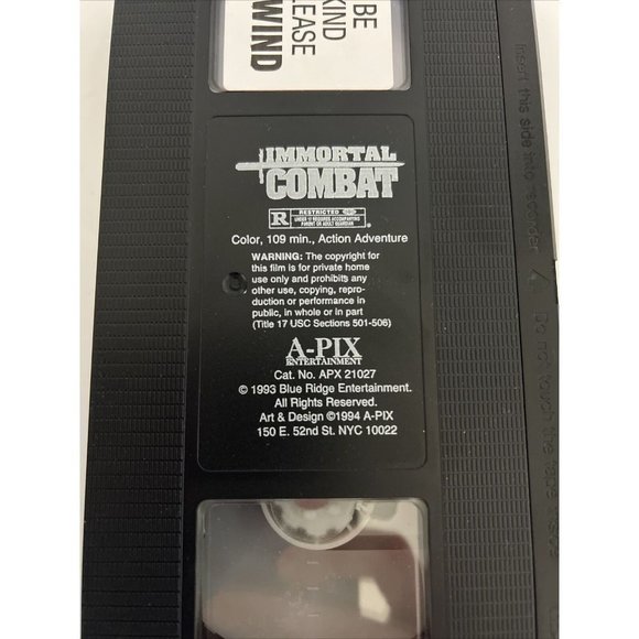 Immortal Combat VHS Roddy Piper Sonny Chiba 1994, RARE *TESTED* - Picture 12 of 15